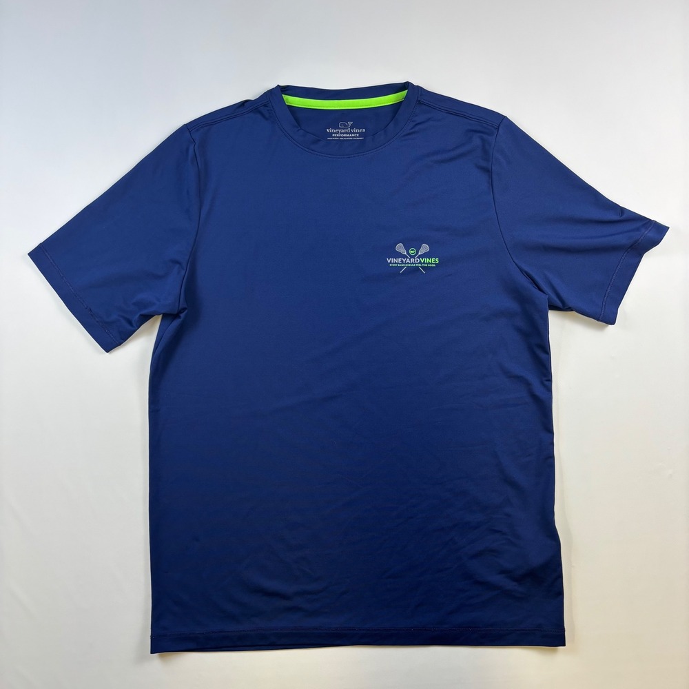Vineyard Vines Kids Navy Blue Lacrosse Performance T-Shirt Size M 12-14